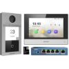 Obrázek HIKVISION DS- KIS604- S(C)Kit IP videotelefonu, bytový monitor + dveřní stanice + switch + microSD