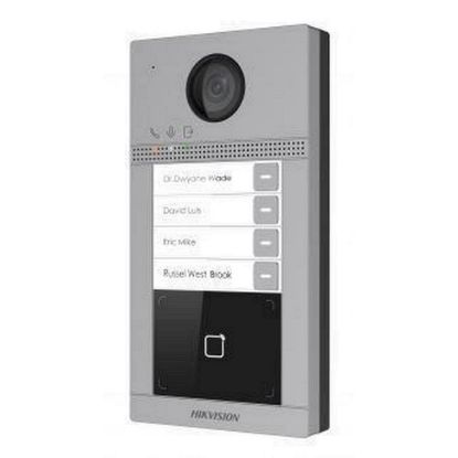 Obrázek HIKVISION DS- KV8413- WME1(C)/ FLUSH/ EUROPE BV, IP dveřní interkom 4- tlač., čtečka karet, 2MPx kamera, WiFi, zápustný