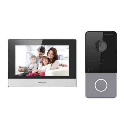 Obrázek HIKVISION DS- KIS603- P(C), kit IP videotelefonu, bytový monitor + dveřní stanice + 2x zdroj