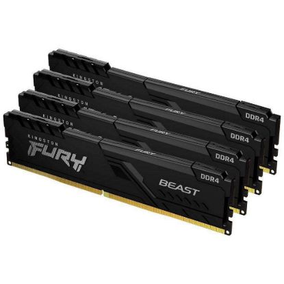 Obrázek KINGSTON DIMM DDR4 64 GB (Kit of 4) 3200MT/ s CL16 1Gx8 FURY Beast Černá