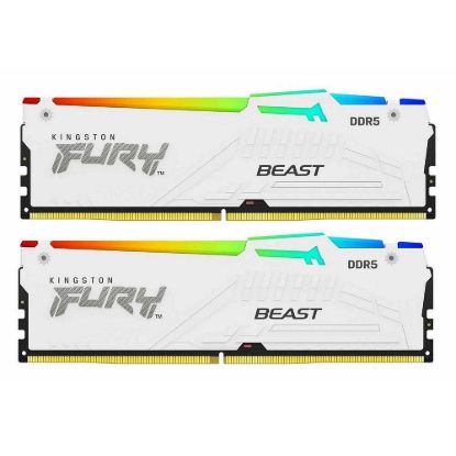 Obrázek KINGSTON DIMM DDR5 32 GB (Kit of 2) 6000MT/ s CL30 Non- ECC FURY Beast RGB EXPO, Bílá