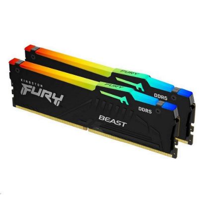 Obrázek KINGSTON DIMM DDR5 32 GB (Kit of 2) 6000MT/ s CL36 FURY Beast RGB Černá EXPO