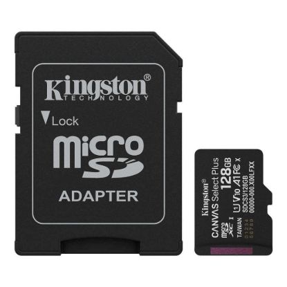 Obrázek Kingston MicroSDXC karta 128 GB Canvas Select Plus, U1, V10, A1, SD Adaptér