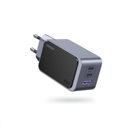 Obrázek UGREEN síťová rychlonabíječka Nexode S 65 W 3- Port, 2x USB- C, 1x USB- A, GaN, stříbrná