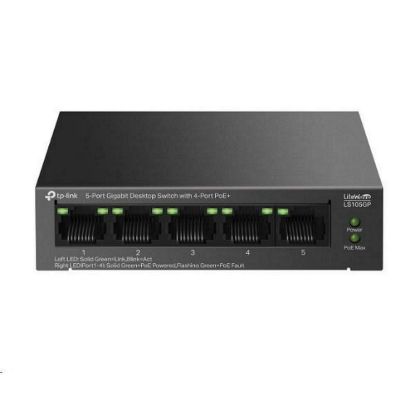 Obrázek TP- Link LiteWave switch LS105GP (5xGbE, 4xPoE+, 65 W, fanless)