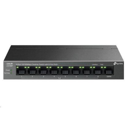 Obrázek TP- Link LiteWave switch LS109P (9 x 100Mb/ s, 8xPoE+, 63 W, fanless)