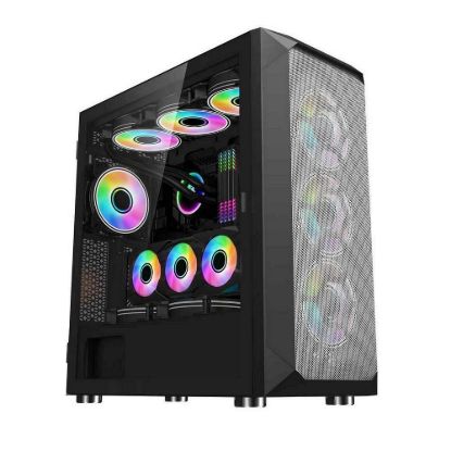 Obrázek 1stCOOL skříň Wind Storm Black MiddleTower, AU, USB3.0, bez zdroje, černá