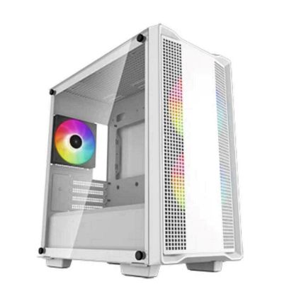 Obrázek DEEPCOOL Case CC360 WH ARGB, mATX, Průhledná bočnice, 3 x 120mm Fan, bílá