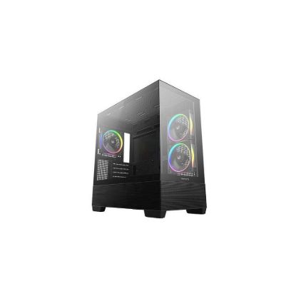 Obrázek DEEPCOOL Case CG380 3F, mATX, ARGB, Průhledná bočnice, 3 x 120mm Fan, černá