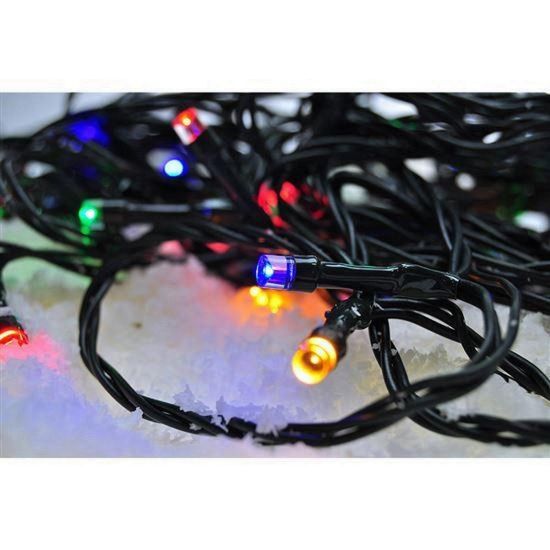 Obrázek Solight LED venkovní vánoční řetěz, 200 LED, 20m, přívod 5m, 8 funkcí, časovač, IP44, vícebarevný