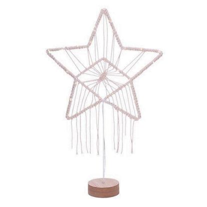 Obrázek Solight LED vánoční hvězda stolní, pletená, 35x LED, 2x AAA