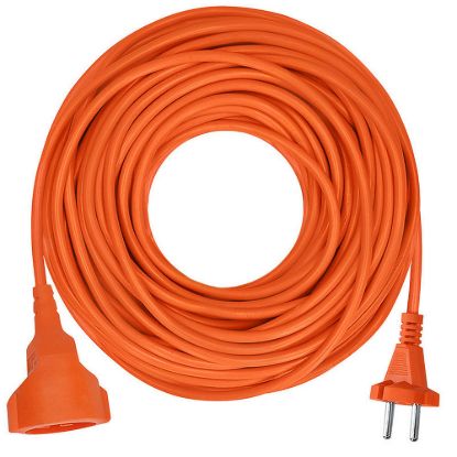 Obrázek Solight 1z pohyblivý přívod - spojka, 15m, 2 x 1, 5mm2, oranžová