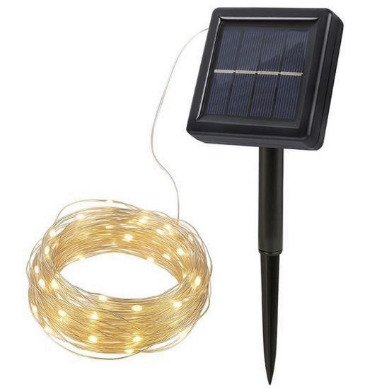 Obrázek Solight LED solární řetěz, 200LED, 22m, teplá bílá