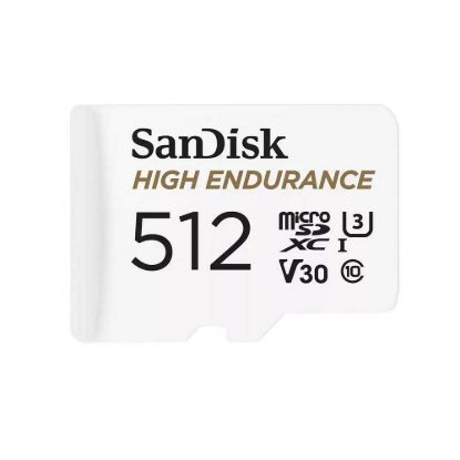 Obrázek SanDisk MicroSDXC karta 512 GB High Endurance (R: 100/ W: 40 MB/ s, C10, U3, V30) + adaptér