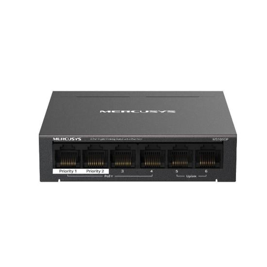 Obrázek MERCUSYS switch MS106GP (6xGbE, 4xPoE+, 65 W, fanless)