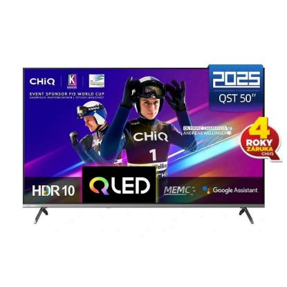 Obrázek CHiQ U50QST TV 50", UHD, QLED, ultratenká, Google TV, DLG 120 Hz, Dolby Audio, Frameless, metalická