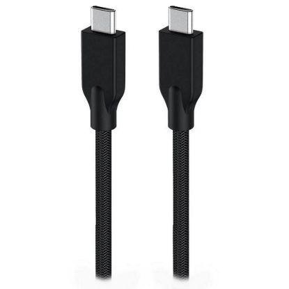 Obrázek GENIUS nabíjecí kabel ACC- C2CC- 3A, 100cm, USB- C na USB- C, 3A, PD60 W, opletený, černý