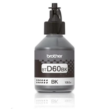 Obrázek BROTHER INK BT- D60BK black pro T4xx, T5xx, T7xx, T9xx cca 6000 stránek, bezpigmentový - INKTANK