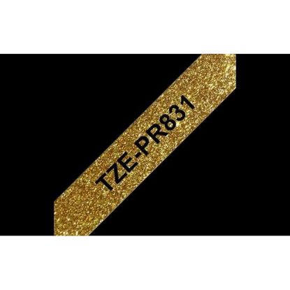 Obrázek BROTHER TZe- PR831- kazeta TZ šířky 12mm, laminovaná TZe- PR831 PREMIUM GOLD / zlatá páska / černá písmo