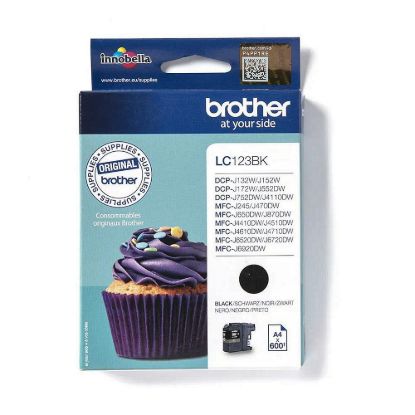 Obrázek BROTHER INK LC- 123BK, černý inkoust (až 600 stran)