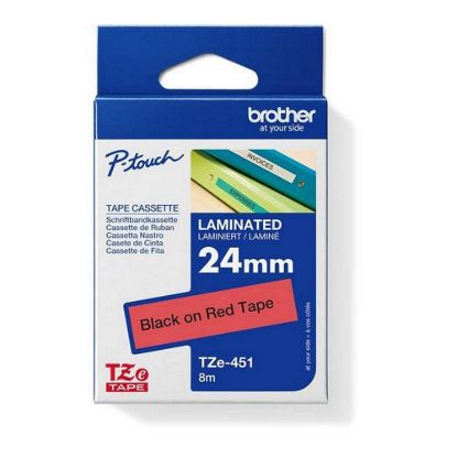 Obrázek BROTHER TZE451 - kazeta TZ šířky 24mm, laminovaná TZE- 451, červená/ černé písmo