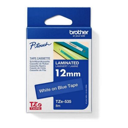 Obrázek BROTHER TZE535 - kazeta TZ šířky 12mm, laminovaná TZE- 535, modrá/ bílé písmo