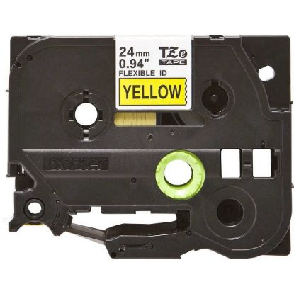 Obrázek BROTHER TZEFX651 - kazeta TZ šířky 24mm, flexibilní lamino páskou TZE- FX651, žlutá/ černé písmo