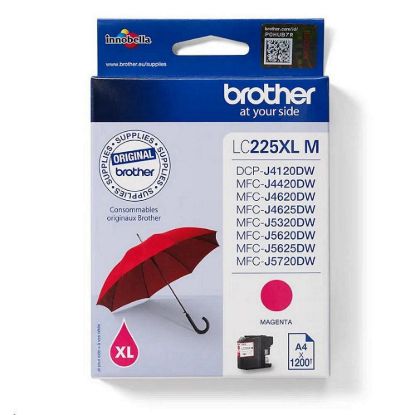 Obrázek BROTHER INK LC- 225XLM purpurový inkoust (až 1200 stran A4 dle ISO 24711)