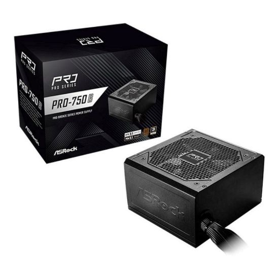 Obrázek ASROCK zdroj PRO- 750B, 750 W, 80Plus Bronze, 120 mm, ATX 3.1