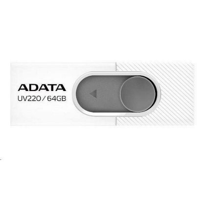 Obrázek ADATA Flash Disk 64 GB UV220, USB 2.0 Dash Drive, bílá/ šedá