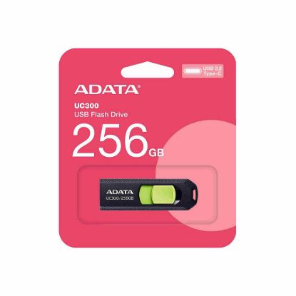 Obrázek ADATA Flash Disk 256 GB UC300, USB- C 3.2, černo- zelená