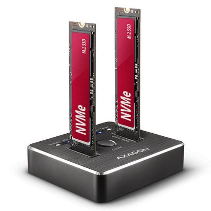 Obrázek AXAGON ADSA- M2C, USB- C 3.2 Gen 2 - 2x M.2 NVMe SSD CLONE MASTER dokovací stanice