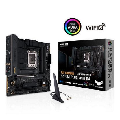 Obrázek ASUS MB Sc LGA1700 TUF GAMING B760M- PLUS WIFI D4, Intel B760, 4xDDR4, 1xDP, 1xHDMI, WI- FI, mATX