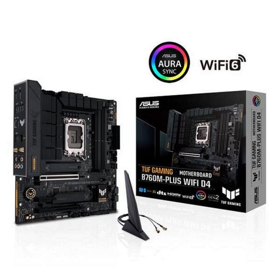 Obrázek ASUS MB Sc LGA1700 TUF GAMING B760M- PLUS WIFI D4, Intel B760, 4xDDR4, 1xDP, 1xHDMI, WI- FI, mATX