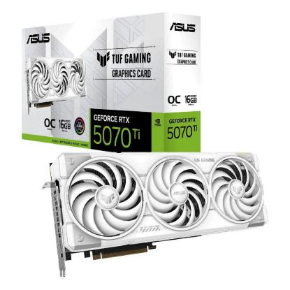 Obrázek ASUS VGA NVIDIA GeForce RTX 5070 Ti TUF GAMING 16 GB OC WHITE, 16 GB GDDR7, 3xDP, 2xHDMI
