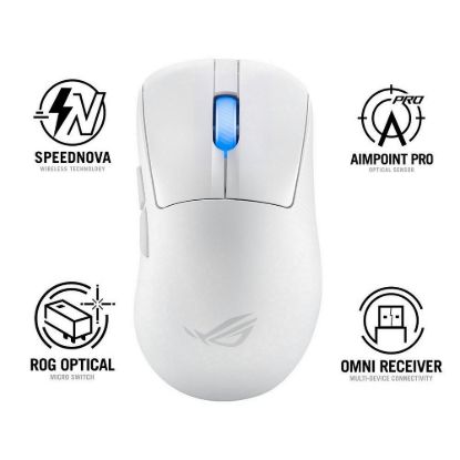 Obrázek ASUS myš ROG Keris II Ace, bezdrátová herní myš, bílá