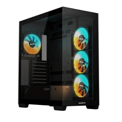 Obrázek GIGABYTE case GB- C500P ST, Mid tower, 1xUSB- C 3.2, 2xUSB 3.0, 4x 120mm ARGB Fan, černá