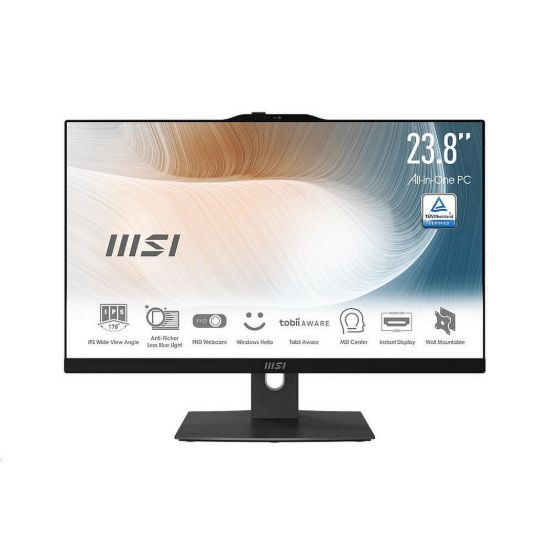 Obrázek MSI PC AiO AM242TP (Modern AM242TP 1M- 2021XEU), Core 5 120U, 23.8" FHD, Touch, 16 GB, 512 GB SSD, N/ A, No OS, Black