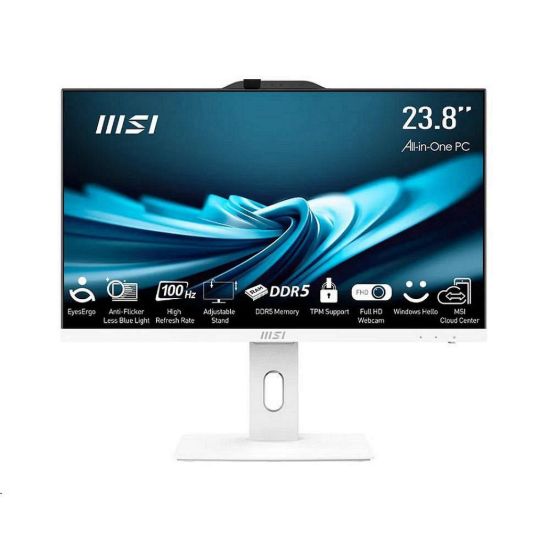 Obrázek MSI AIO PRO AP242P (PRO AP242P 14M- 1091XEU), i3- 14100, 23.8" FHD, Anti- Glare, 16 GB, 512 GB SSD, No OS, White