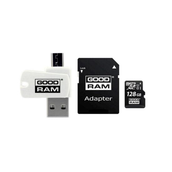 Obrázek GOODRAM microSDXC karta 128 GB M1A4 All- in- one (R: 100/ W: 10 MB/ s), UHS- I Class 10, U1 + Adapter + OTG card…