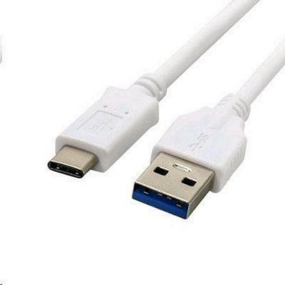Obrázek kabel C- TECH USB 2.0 AM na USB- C (AM/ CM), 1m, bílá