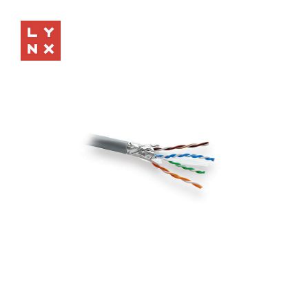 Obrázek LYNX FTP kabel, Cat6, PVC (Eca), celoměděný, vnitřní, šedý, cívka 305m