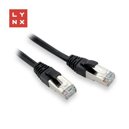 Obrázek LYNX FTP patch kabel Cat5e PVC, CCA, 0, 3m, černý (balení obsahuje 10ks)