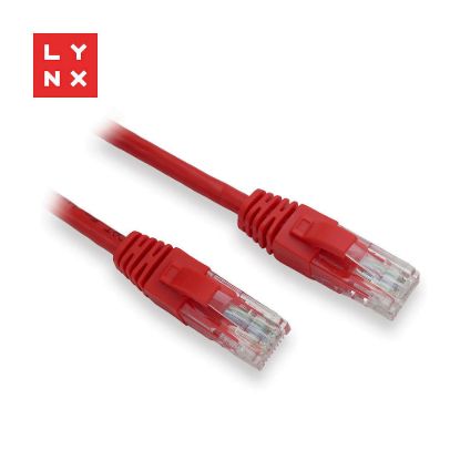 Obrázek LYNX UTP patch kabel Cat5e, PVC, CCA, 0, 3m, červený (balení obsahuje 10ks)
