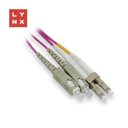Obrázek LYNX duplexní patch kabel MM, OM4, LC/ SC, 50/ 125µm, 2m