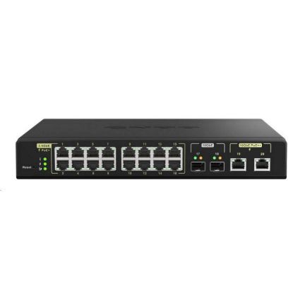 Obrázek QNAP switch QSW- M2116P- 2T2S (16 x 2, 5GbE, 2 x 10SFP+, 2 x 10GbE, 16xPoE+, 2xPoE++, 280 W)