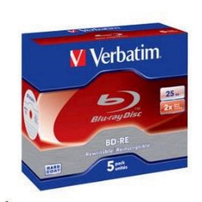 Obrázek VERBATIM BD- RE(5- pack)Blu- Ray/ Jewel/ 2x/ 25 GB