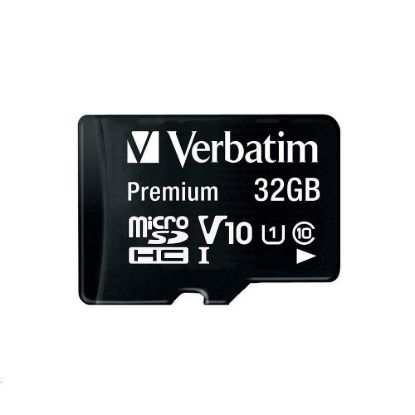 Obrázek VERBATIM MicroSDHC karta 32 GB Premium, U1 + SD adaptér