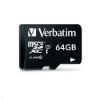 Obrázek VERBATIM MicroSDXC karta 64 GB Pro, U3 + adaptér