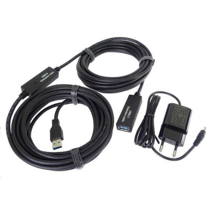 Obrázek PremiumCord USB 3.0 repeater a prodlužovací kabel A/ M- A/ F 15m